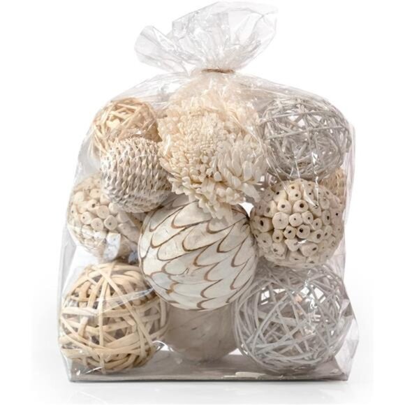 Large Decorative Balls Bowl Filler Decor Orbs White - Picture 2 of 12